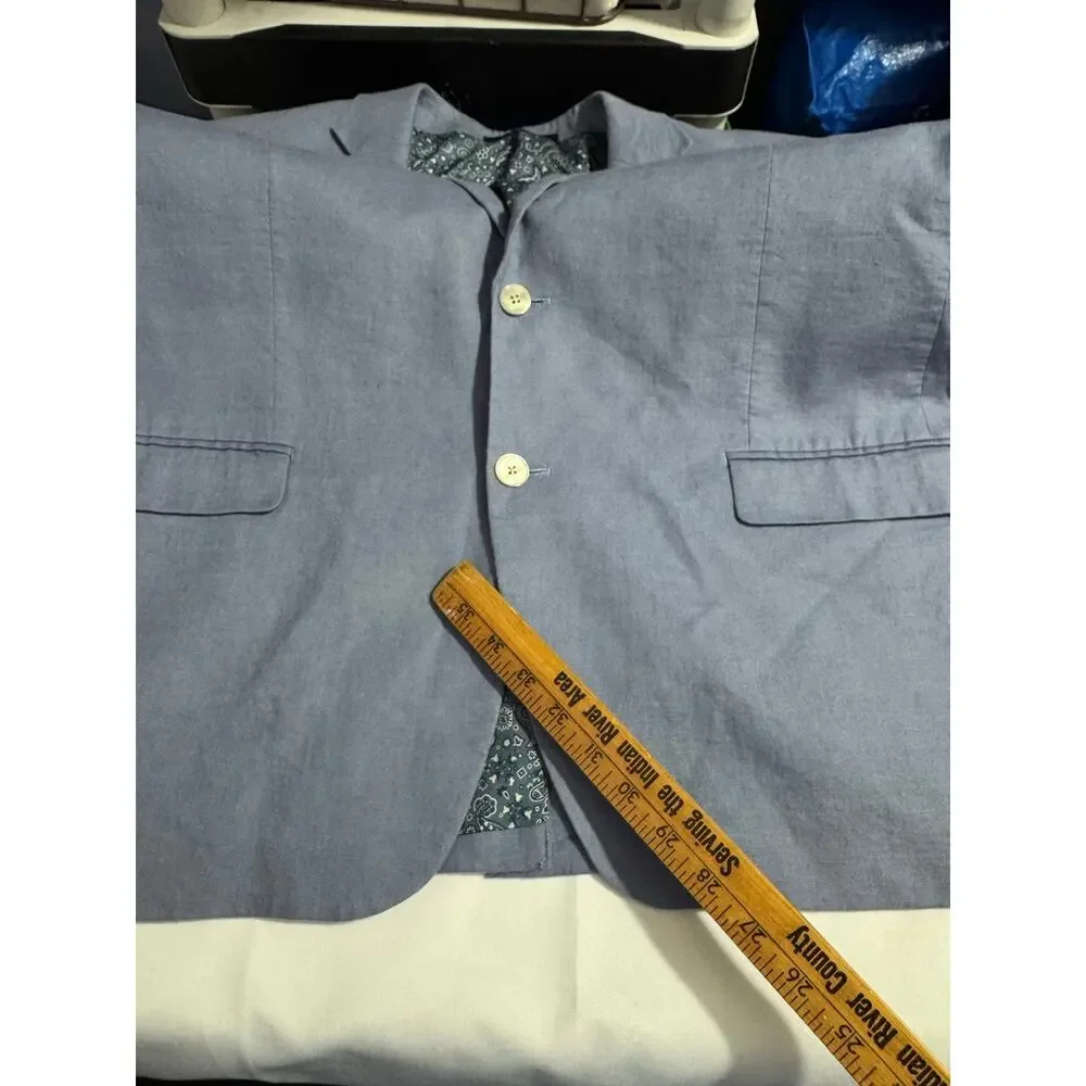 Polo Ralph Lauren Blue Linen Blazer Sport Coat - Men's Size 46R